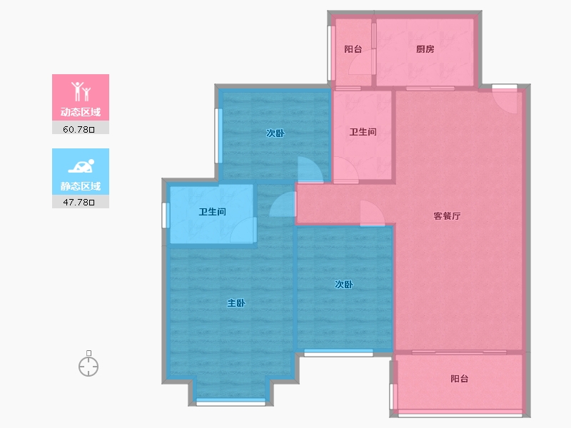 河北省-石家庄市-恒大御景半岛-105.19-户型库-动静分区