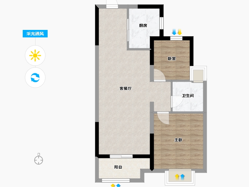 湖北省-武汉市-甘露山-64.00-户型库-采光通风