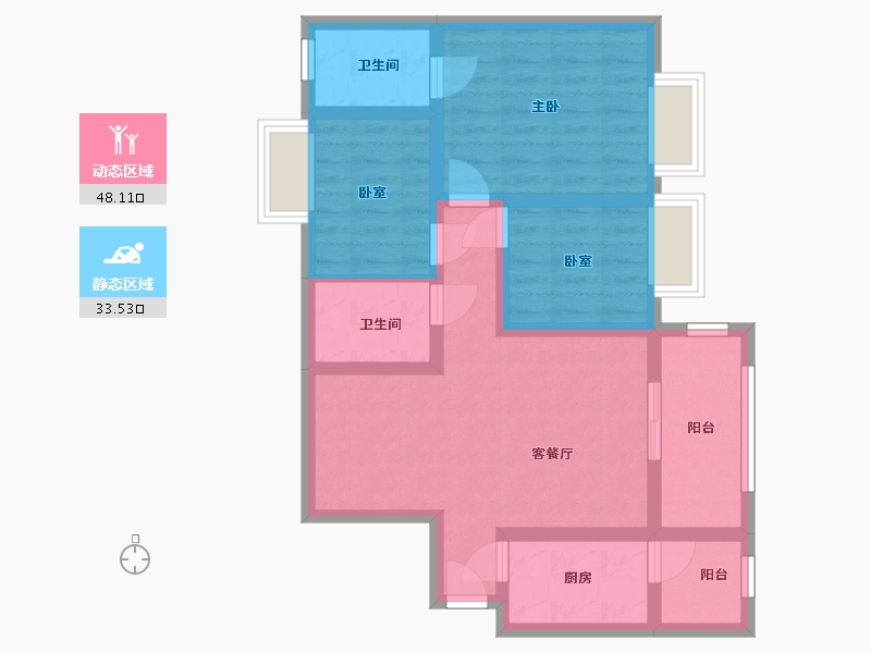 广东省-广州市-凤凰城凤馨苑-凤凰城凤馨公寓-78.04-户型库-动静分区