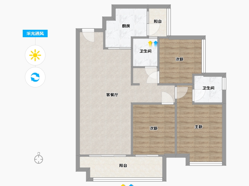 广东省-清远市-保利天汇-78.96-户型库-采光通风