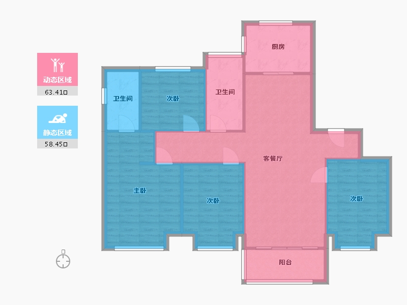 浙江省-宁波市-中旅城-110.01-户型库-动静分区