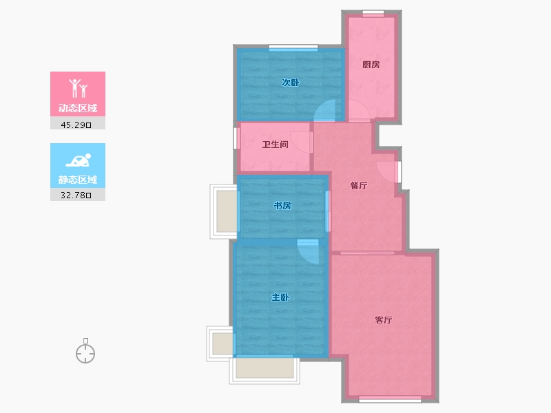 北京-北京市-领秀慧谷C区-13号楼-78.78-户型库-动静分区