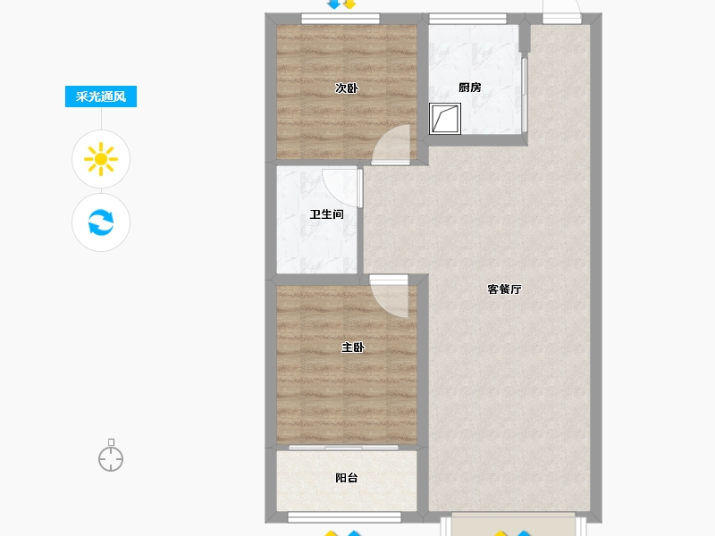 河北省-保定市-哈罗城西区-72.90-户型库-采光通风