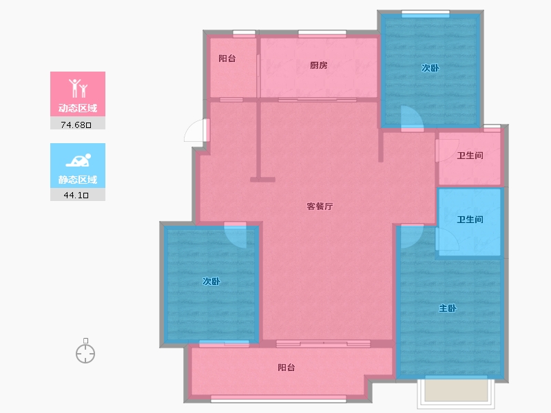 河北省-沧州市-金悦府-107.55-户型库-动静分区