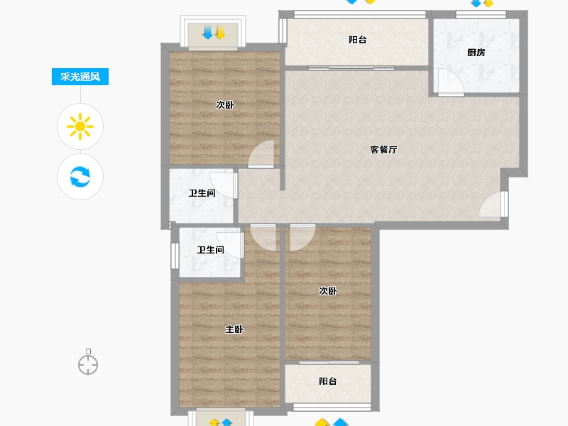 四川省-成都市-乡卿城-109.73-户型库-采光通风