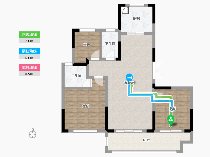 山东省-济宁市-理想花园-110.40-户型库-动静线