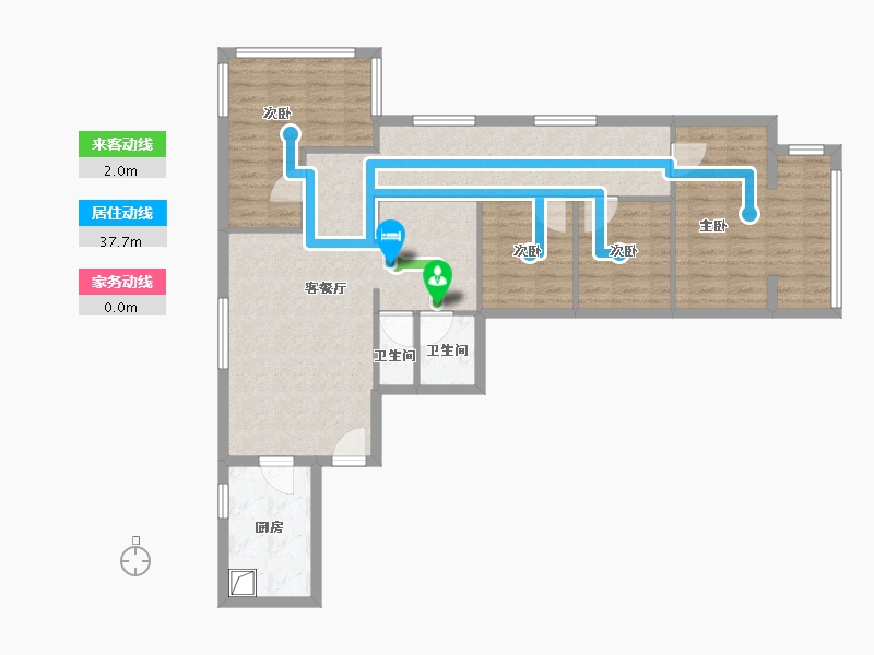 北京-北京市-今日家园社区-96.00-户型库-动静线