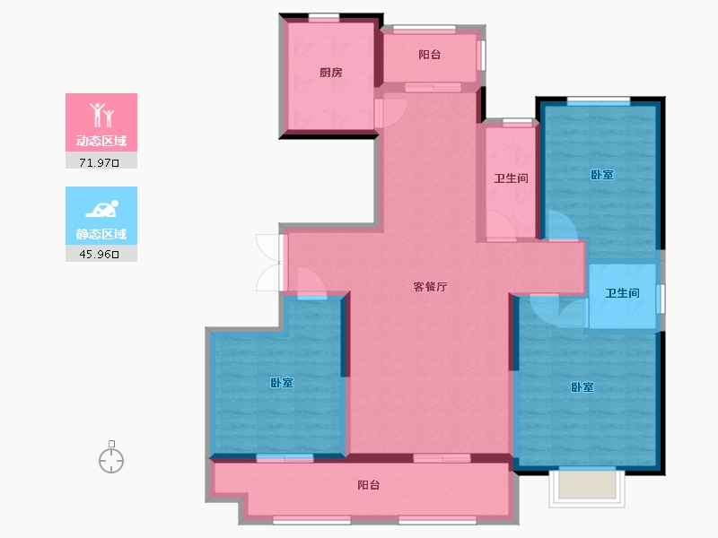 山东省-临沂市-罗庄区江泉国际-二期-104.80-户型库-动静分区