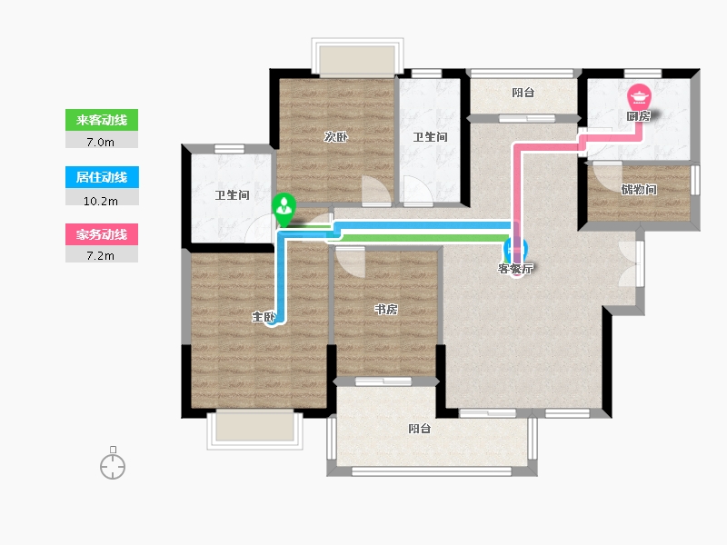 湖南省-长沙市-上海城-99.56-户型库-动静线