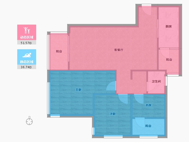 重庆-重庆市-天骄公园-72.80-户型库-动静分区