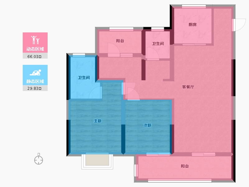 河南省-郑州市-经开区路劲悦东园-84.80-户型库-动静分区