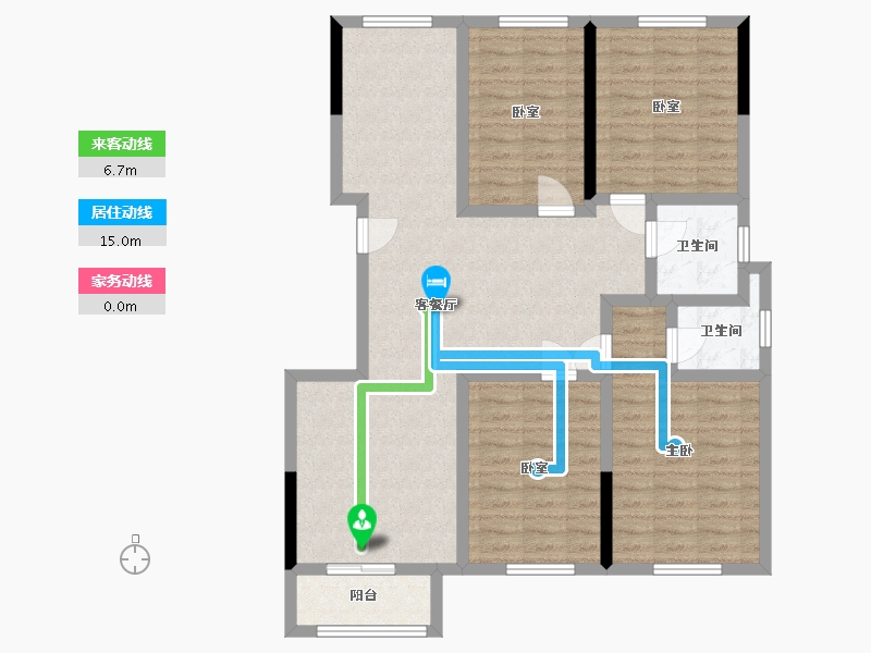 江苏省-泰州市-泰裕家园-104.00-户型库-动静线