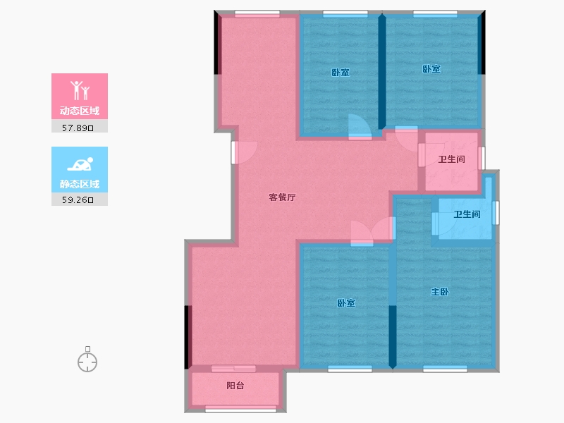 江苏省-泰州市-泰裕家园-104.00-户型库-动静分区