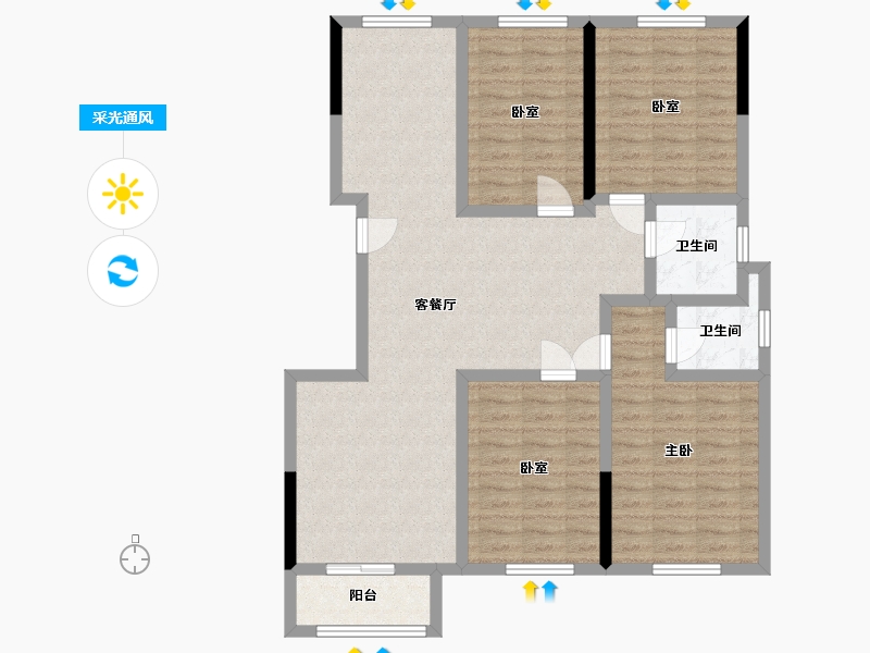 江苏省-泰州市-泰裕家园-104.00-户型库-采光通风