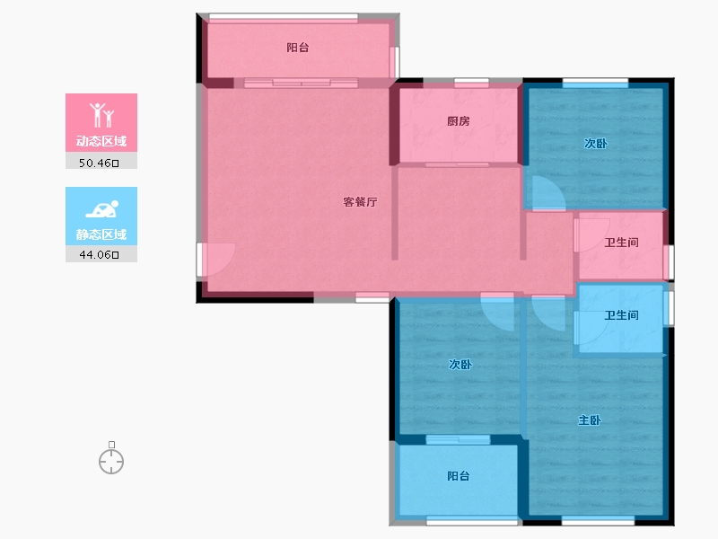 福建省-漳州市-下碑新村安置房-93.38-户型库-动静分区