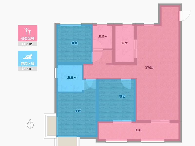 河北省-石家庄市-华远昆仑赋-94.40-户型库-动静分区