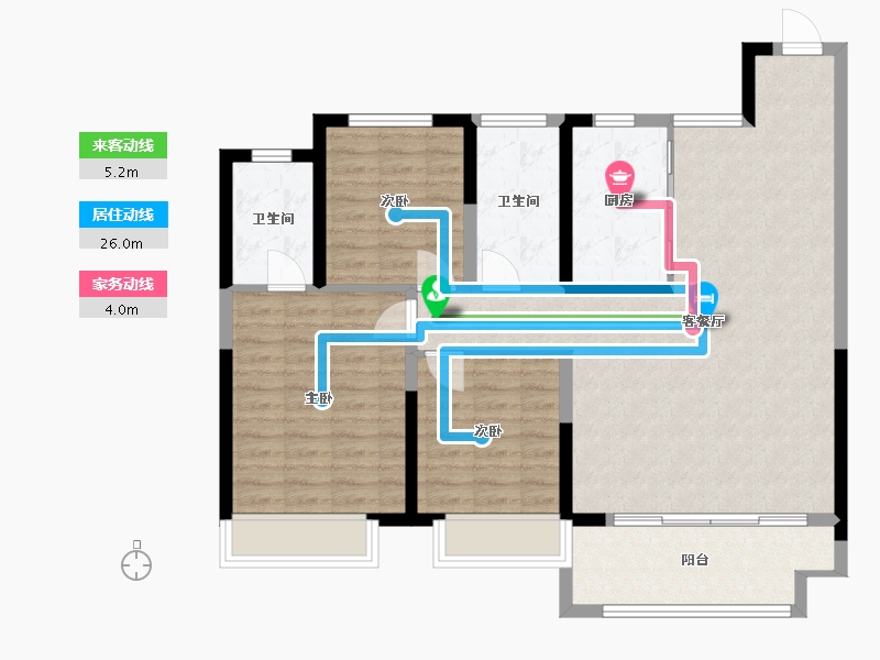 河南省-安阳市-建业天筑-101.68-户型库-动静线