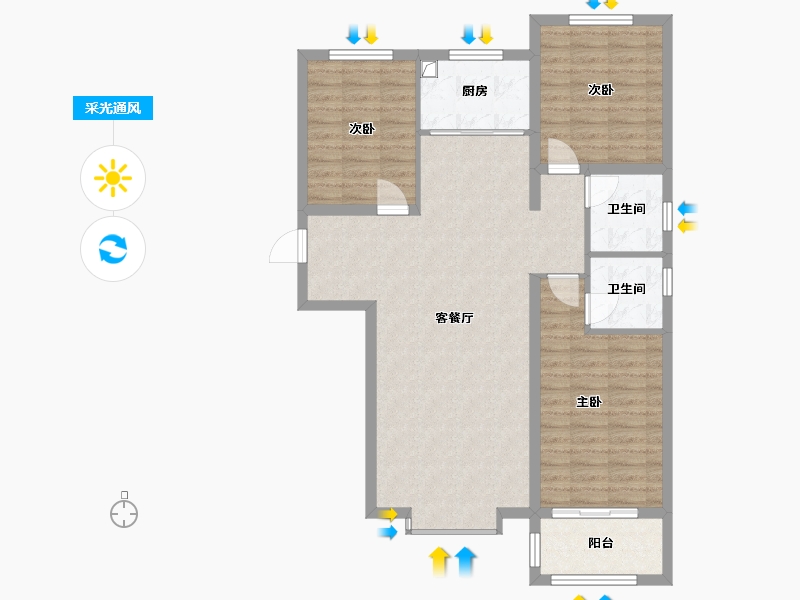 河北省-保定市-哈罗城-96.20-户型库-采光通风