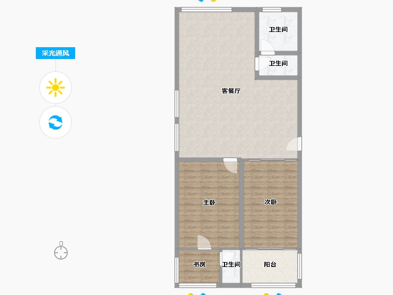 山东省-济宁市-八里营泰都小区-100.00-户型库-采光通风