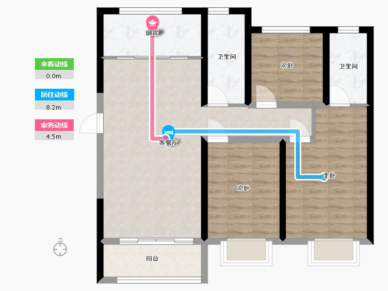 山东省-临沂市-卓新江来-99.60-户型库-动静线