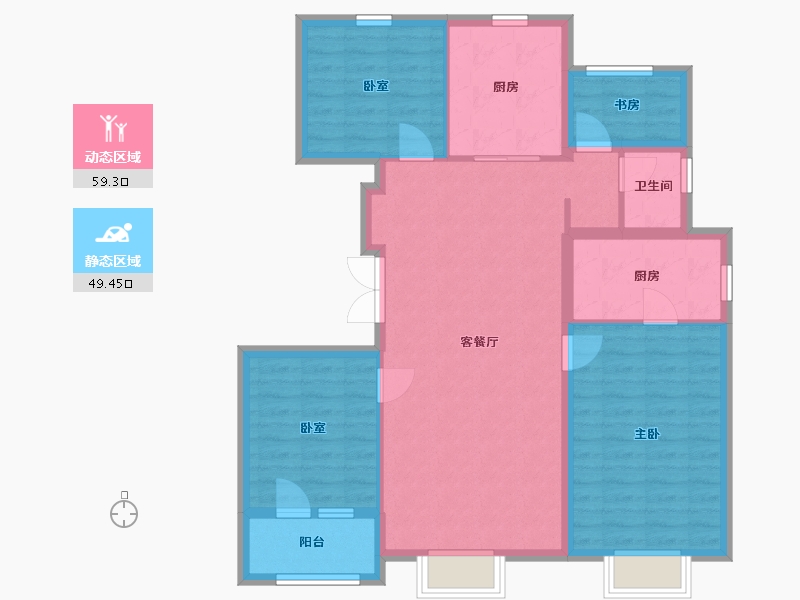 北京-北京市-中建宸庐-108.00-户型库-动静分区