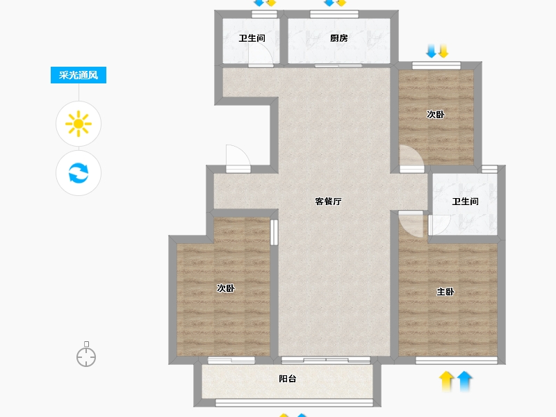 河北省-承德市-顺达新城-100.10-户型库-采光通风