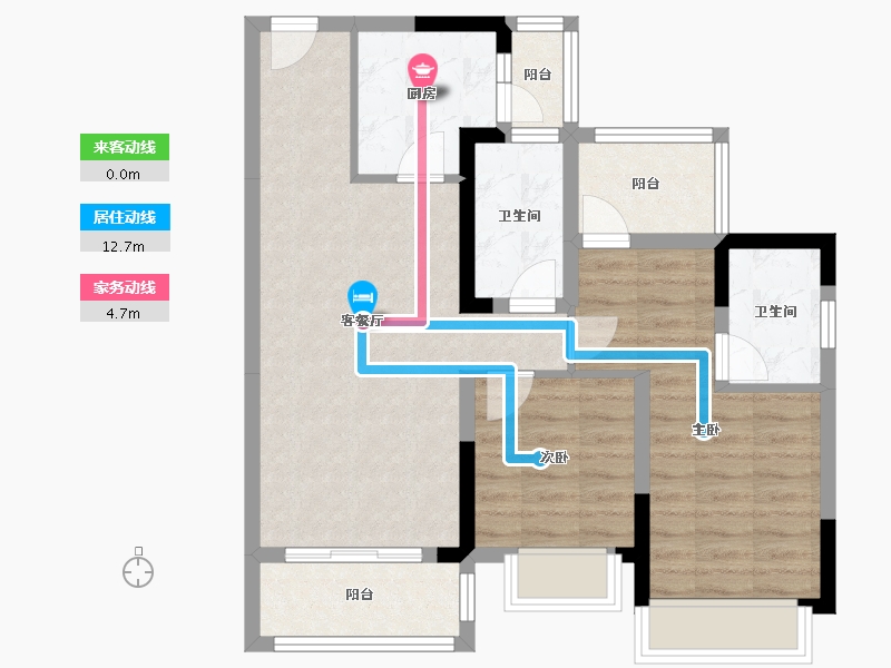 四川省-内江市-金科集美星辰-74.91-户型库-动静线