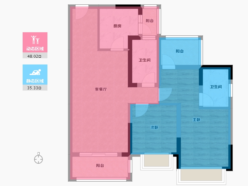 四川省-内江市-金科集美星辰-74.91-户型库-动静分区