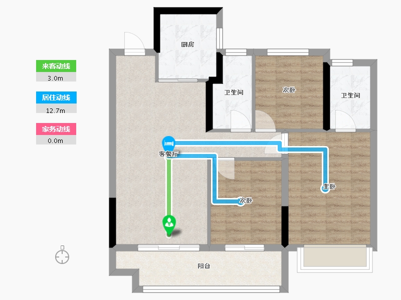 山东省-泰安市-新泰吾悦华府-88.00-户型库-动静线