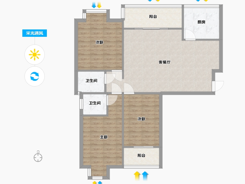 四川省-成都市-驿鑫乡卿城-109.72-户型库-采光通风