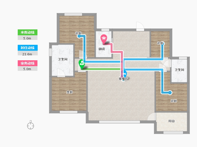 山东省-滨州市-滨和沁园-130.00-户型库-动静线