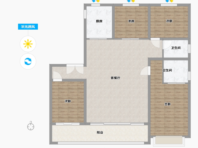 山东省-聊城市-名人府-156.80-户型库-采光通风