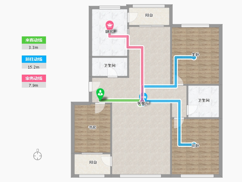 内蒙古自治区-呼和浩特市-呼和浩特市正泰家园-东区-140.00-户型库-动静线