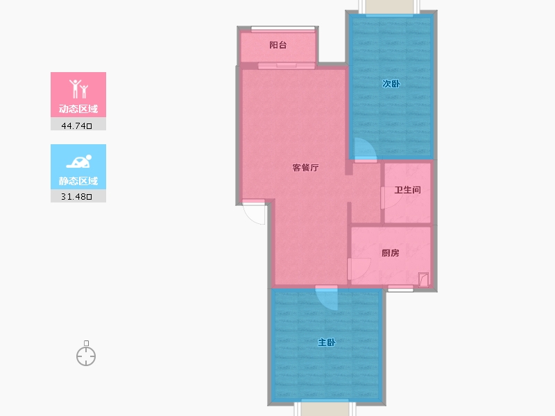 北京-北京市-和义西里小区-三区-68.15-户型库-动静分区