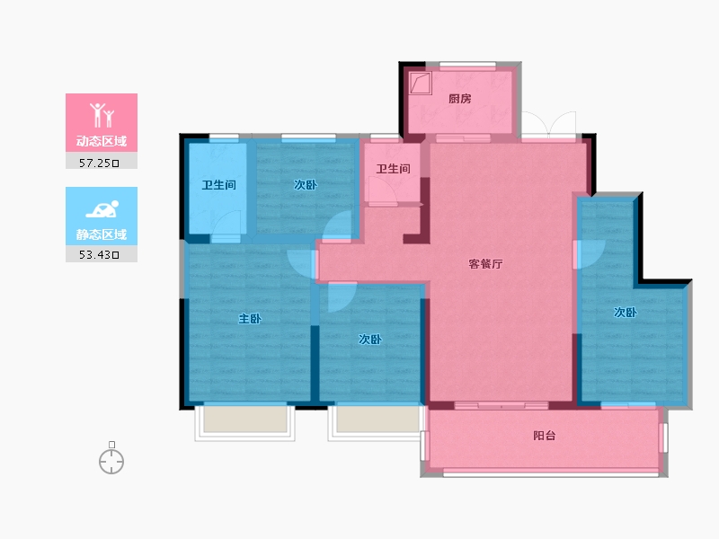 河北省-邢台市-家乐园天一园著-144.00-户型库-动静分区