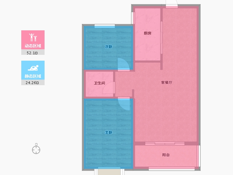 山西省-吕梁市-钰龙湾-68.80-户型库-动静分区