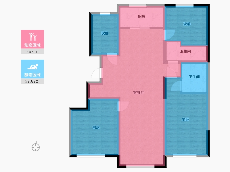 黑龙江省-大兴安岭地区-金科雅居-120.00-户型库-动静分区