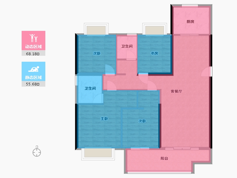 湖南省-长沙市-观澜府-112.00-户型库-动静分区