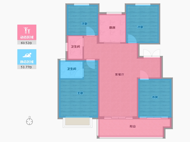 山东省-泰安市-三巽铂悦府-103.20-户型库-动静分区