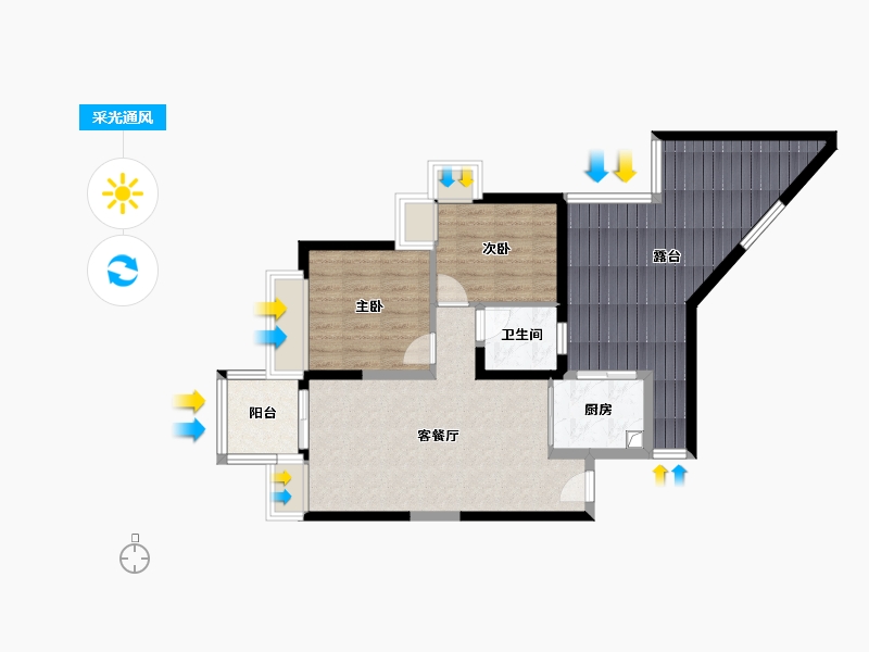 广东省-深圳市-西城上筑1区-B座-80.00-户型库-采光通风