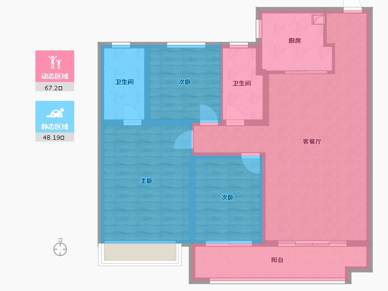 山东省-淄博市-云星齐都御园-103.20-户型库-动静分区