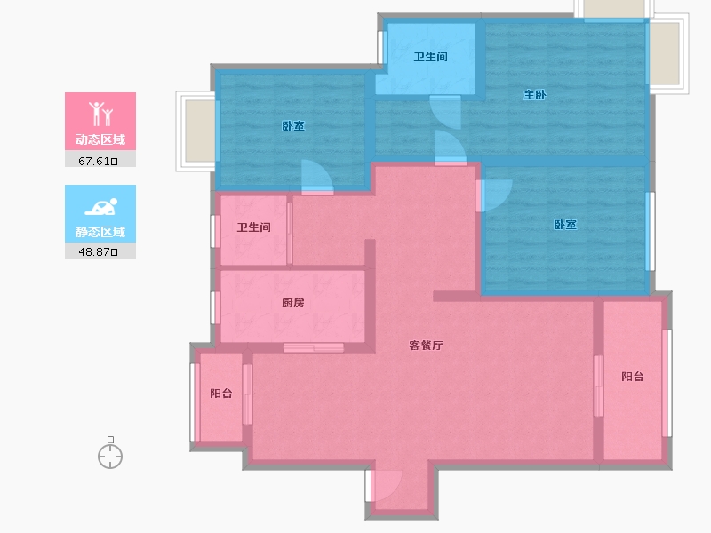 上海-上海市-好世凤凰城-三期-115.00-户型库-动静分区