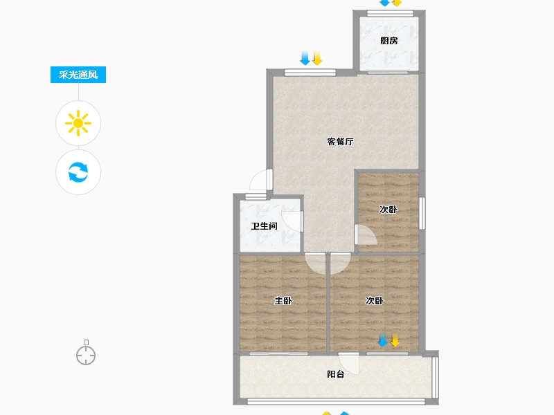 山东省-淄博市-淄博电业局第四宿舍区-95.00-户型库-采光通风