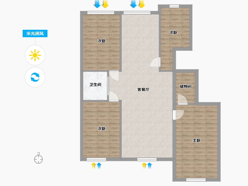 山东省-青岛市-青云阁小区-116.80-户型库-采光通风