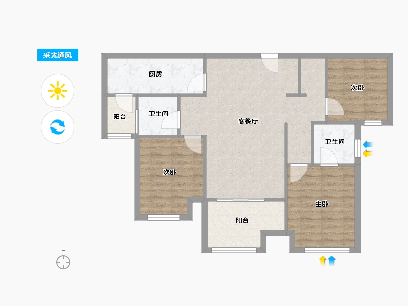 重庆-重庆市-保利观塘-78.51-户型库-采光通风