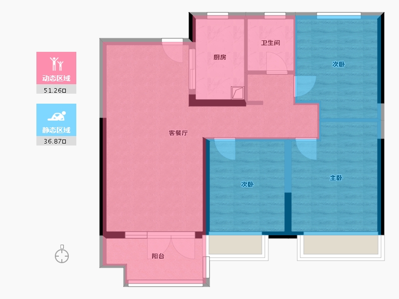 山东省-聊城市-翰林天悦-79.58-户型库-动静分区