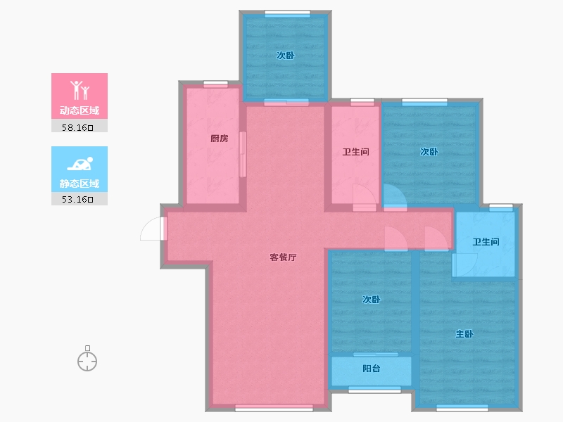 山东省-济南市-融创文旅城古榆台-118.40-户型库-动静分区