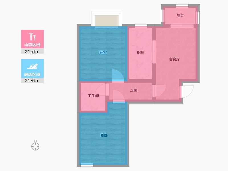 北京-北京市-阳光水岸-49.77-户型库-动静分区