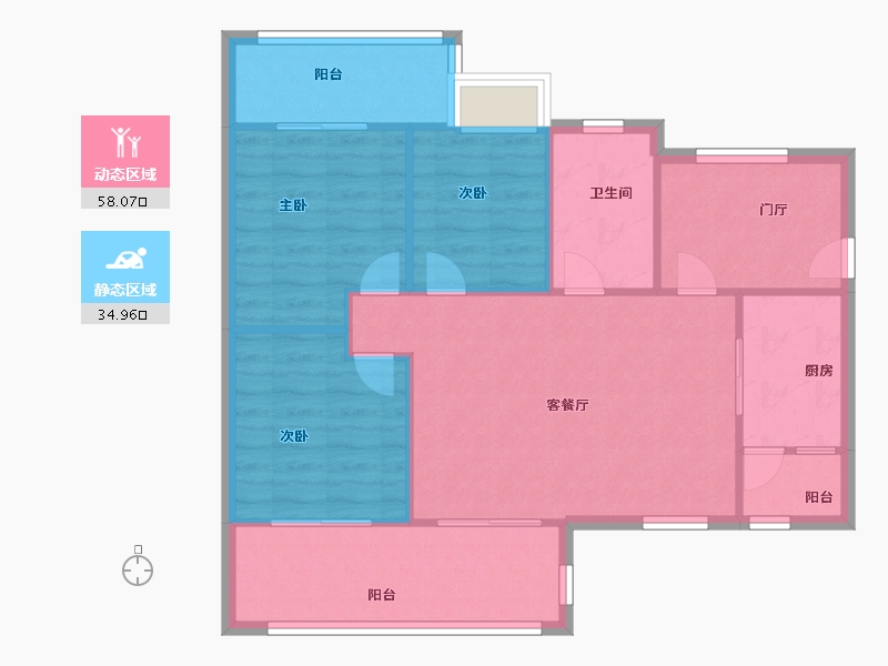 四川省-成都市-英祥北城映像-84.80-户型库-动静分区