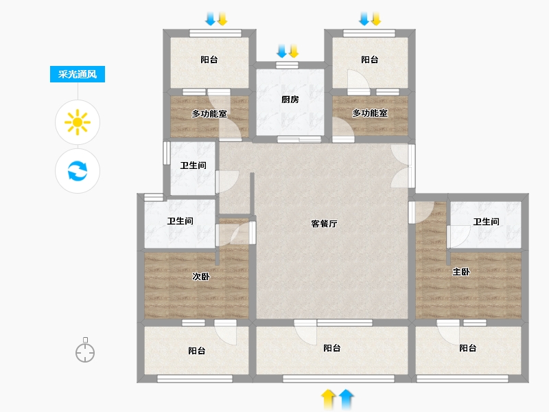 河北省-邯郸市-名城首府-130.00-户型库-采光通风